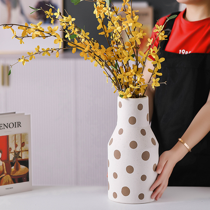 セラミック花瓶の家庭装飾オフィスの装飾の花の配置容器