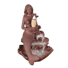 彫刻女神スタイルデザイン滝バックフロー香性コーンセラミックバックフロー香容器