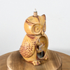 茶色のフクロウの彫像スタイルデザイン香コーンセラミックバックフロー香みバーナー