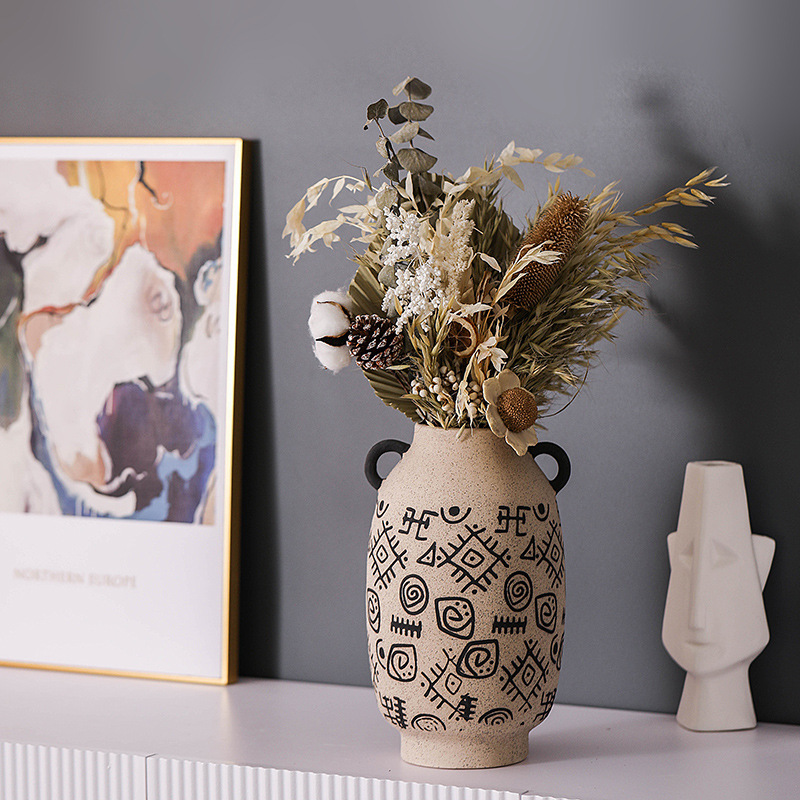 セラミック花瓶のフラワーアレンジコンテナ描画パターン