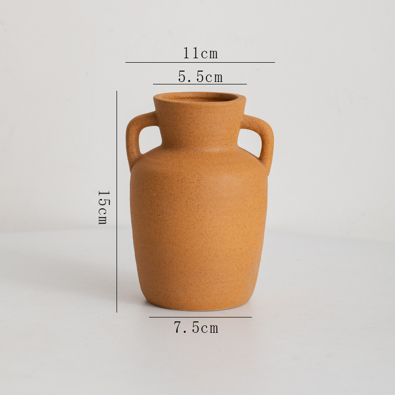 茶色、乳白色、薄緑色、磁器の花瓶の家の装飾デスクトップ装飾品セラミック花瓶