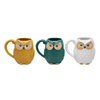 かわいい3Dフクロウセラミックコーヒーマグセット、ノベルティギフトアニマルティーカップ、3色セット