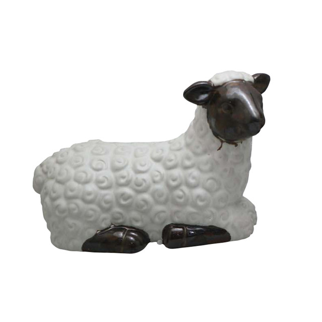 セラミックホワイトファーム羊の彫像の装飾