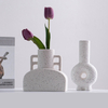創造性とイノベーションスタイルのデザイン磁器花瓶ホームデスクトップデコレーション白い砂顆粒セラミック花瓶を感じる