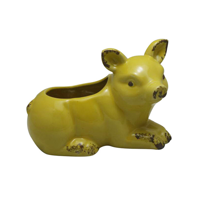 セラミック黄色豚白豚赤デザイン植木鉢