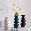 ピンク、青、黒、白、3層のフラワースタイルのデザイン自宅の装飾用のセラミック花瓶