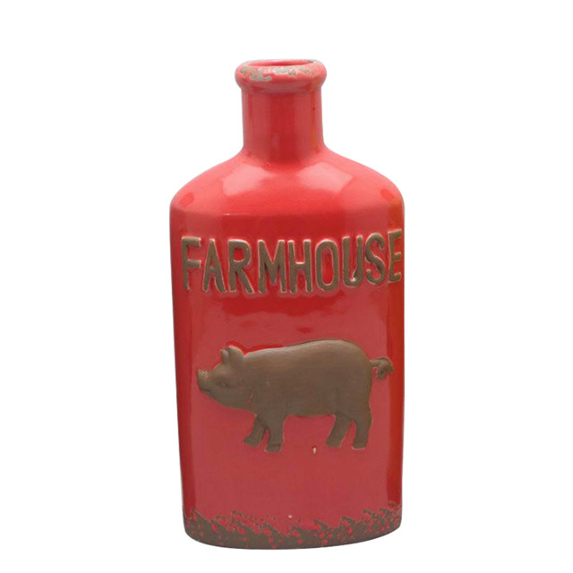 陶磁器の様々なスタイルのワインの瓶のデザイン赤い救済牛のスタイルのワインのびんの陶磁器の花瓶