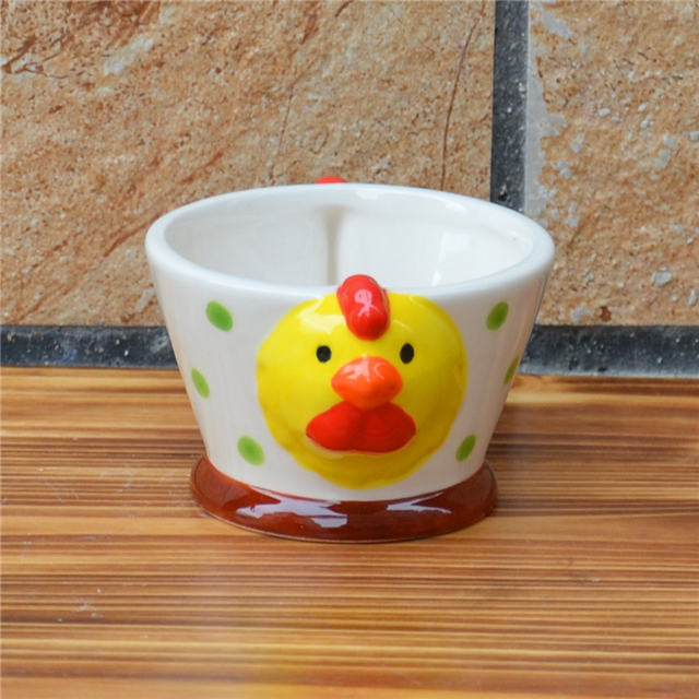 リトルルースターデザイン3Dセラミックアイスクリームカップ