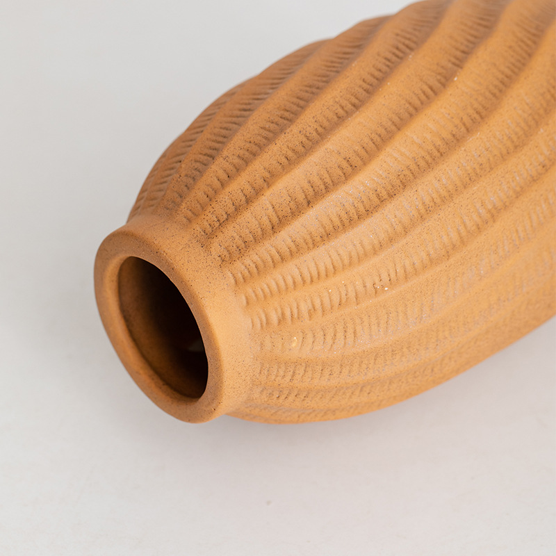 茶色、乳白色、薄緑色、磁器の花瓶の家の装飾デスクトップ装飾品セラミック花瓶