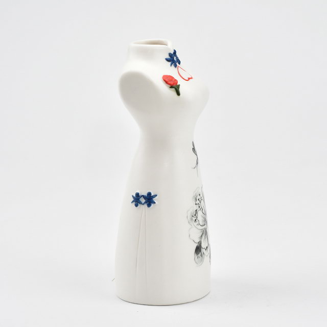 OEM純粋な手塗りの女性の特徴家の装飾装飾花磁器現代セラミック結婚式の花瓶