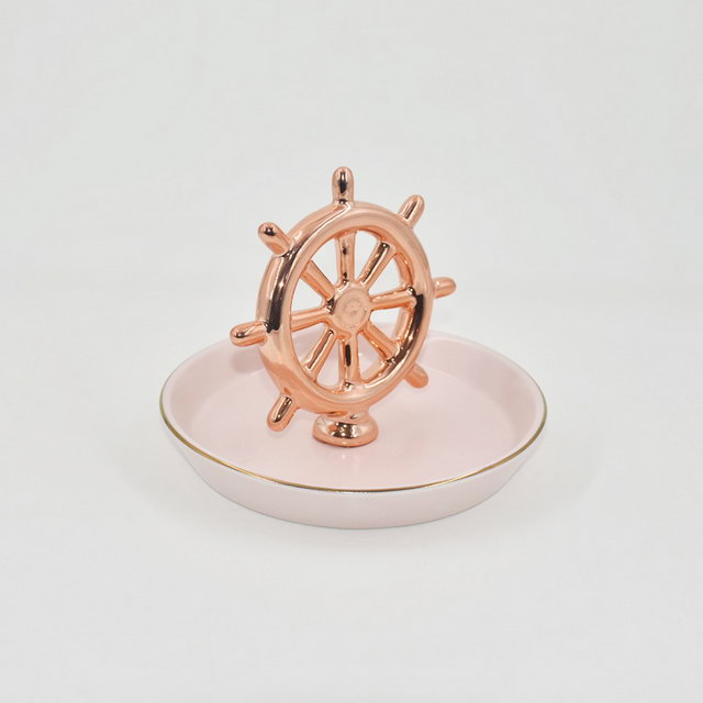 ピンクのユニコーンスタイルの家の装飾のギフトの装身具トレイセラミック結婚指輪ホルダージュエリーディスプレイトレイ
