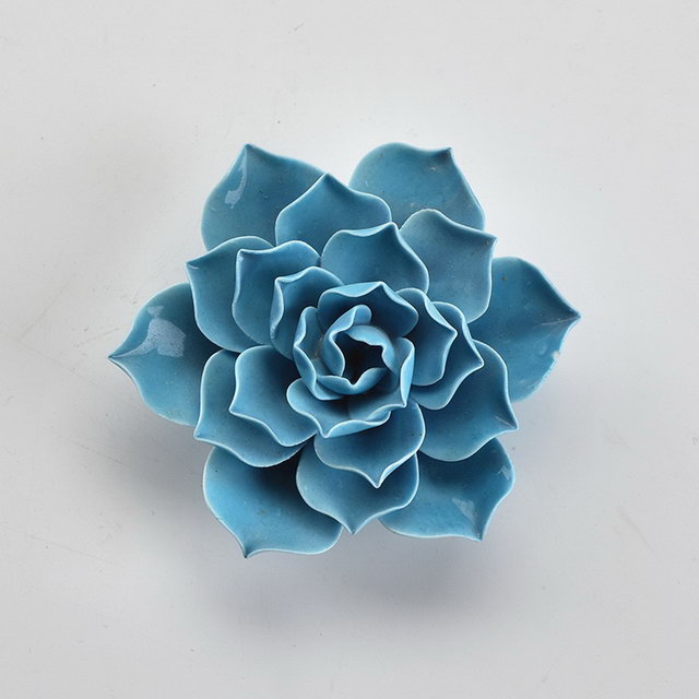 ブルーローズフラワーカラーの家の装飾の結婚式の装飾磁器の花の置物像セラミックフラワー