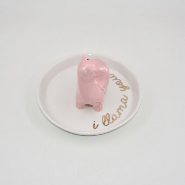 新しい形状の家の装飾ギフトジュエリーディスプレイトレイウェディングギフトセラミックリングホルダーカスタム小物トレイ