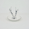 白い色の家の装飾のギフトの装身具の皿の宝石類の表示皿の結婚のギフトの陶磁器リングホールダー