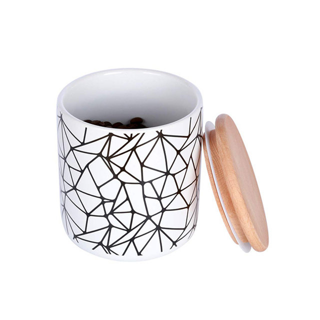 竹ふたふた大理石釉セラミックキャンドルポット