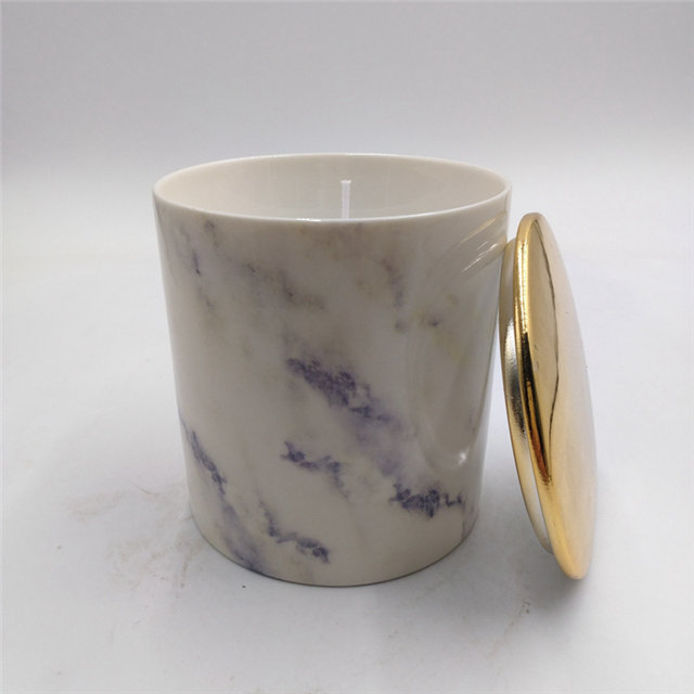 愛の光ロマンチックな火金メッキカバープリントゴールドパターン高貴でエレガントなセラミックキャンドルジャー