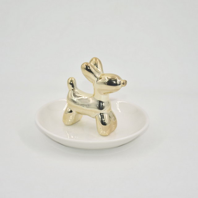 白い色の家の装飾のギフトの装身具の皿の宝石類の表示皿の結婚のギフトの陶磁器リングホールダー