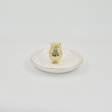 ゴールデンフクロウスタイルのウェディングデコレーションギフトジュエリートレイ小物入れセラミックセラミック結婚指輪ホルダー