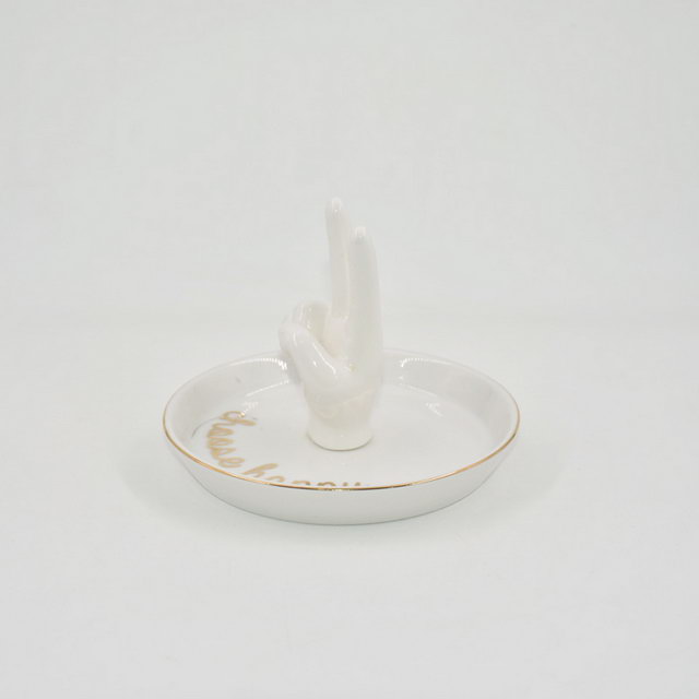 OEMの家の装飾のギフトの装身具の皿の陶磁器の結婚指輪のホールダーの宝石類の表示皿