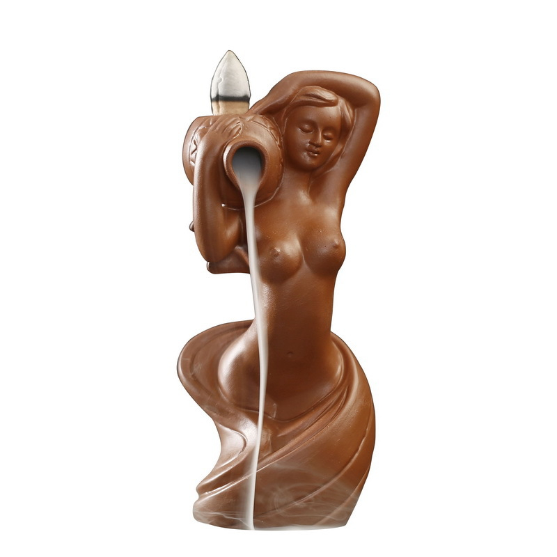 セラミック女神風呂流れる香セラミック逆流香炉