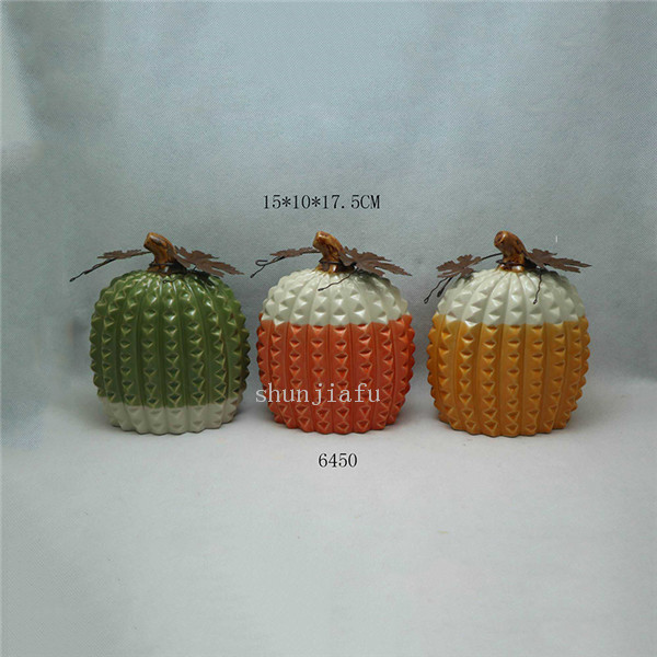 3個セット銀色のセラミックカボチャの外側の銀色のPセラミックumpkin装飾