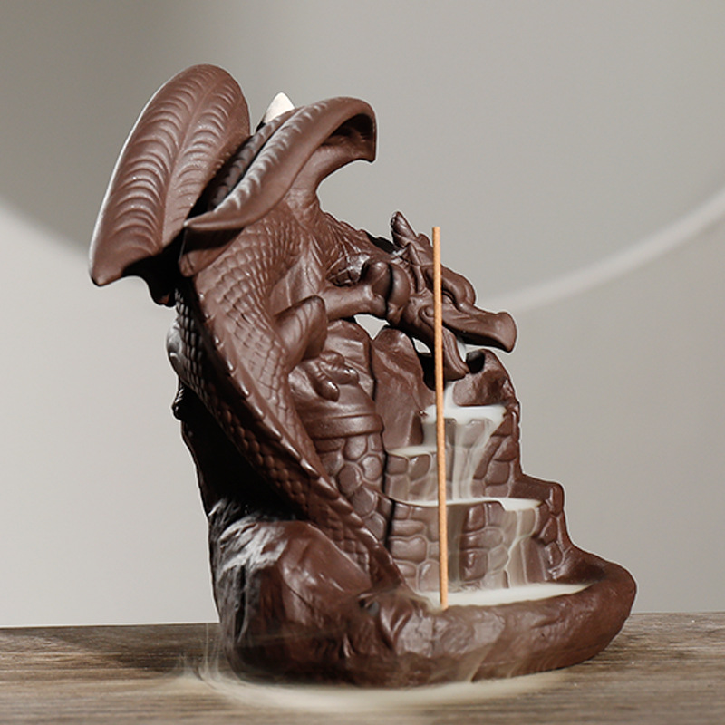 セラミックドラゴン逆流香バーナーウォーターフォールカウンターフロースモッグセラミックドラゴン逆流香バーナー