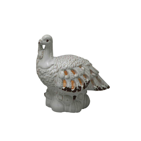白七面鳥中空LEDランプ3つのモデルセラミック七面鳥LEDナイトライト