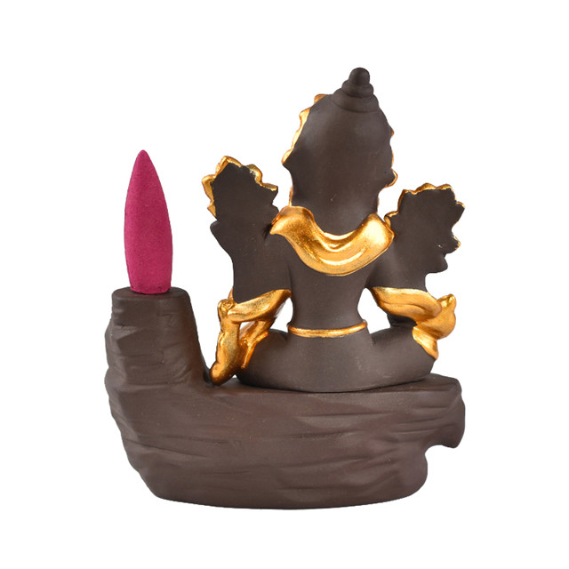 家の装飾はセラミック像の黄金の女神を飾るセラミック逆流香炉