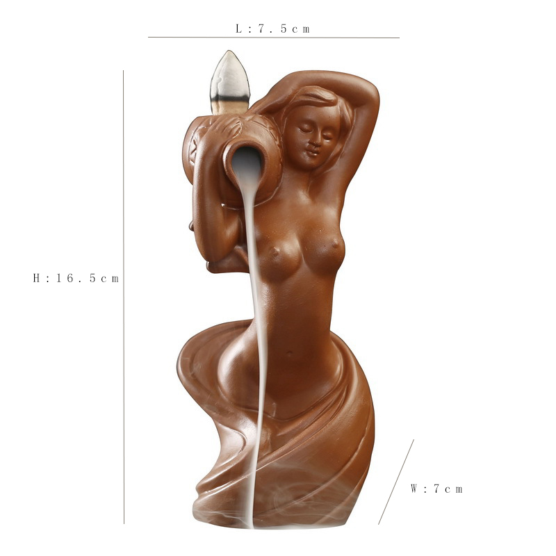 セラミック女神風呂流れる香セラミック逆流香炉