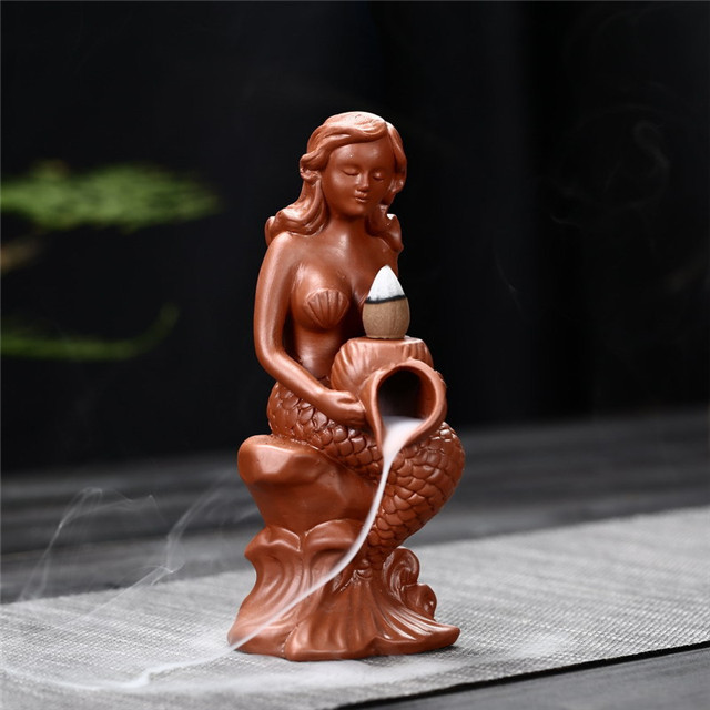 セラミックの女神マーメイド浴室流れる香りセラミック逆流香炉