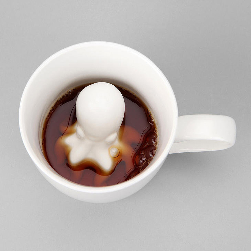 カップの底海洋動物のタコセラミックコーヒーカップ