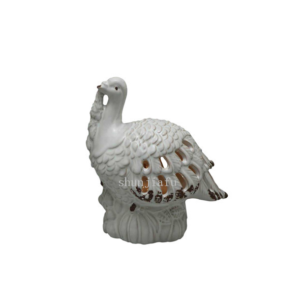 白七面鳥中空LEDランプ3つのモデルセラミック七面鳥LEDナイトライト