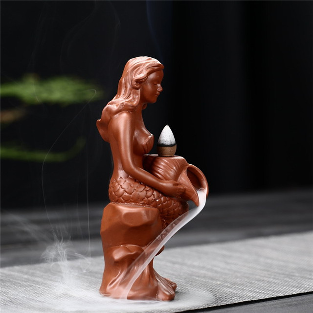 セラミックの女神マーメイド浴室流れる香りセラミック逆流香炉
