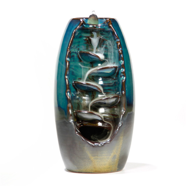 セラミックウォーターフォールバックフローセンスバーナーバックフロー香コーンホルダーホーム装飾磁器パーフェクトギフト