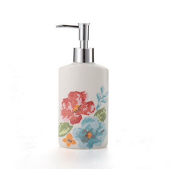 人気のフラワーデザインセット5ホテル家族の使用浴室衛生浴室付属品セラミック浴室セットアクセサリー